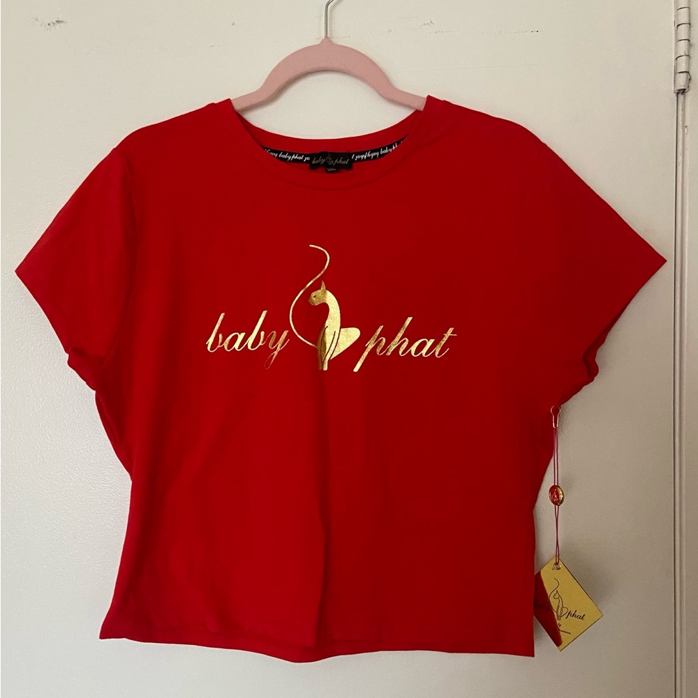 Baby Phat Vibrant Red Tee with Gold Accent